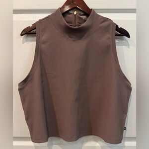 Athleta Alicia Keys Crop Ribbed Tank Top Womens Racerback Brown Size 3X